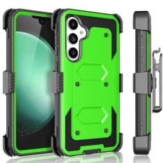 Imagem de Tekcoo Capa coldre para Samsung Galaxy S23 FE | S23 Fan Edition 5G | SM-S711 [Tshell] Absorção de choque [tela embutida] [cinto de travamento com suporte] Capa protetora giratória segura para corpo