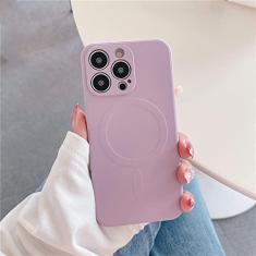 Imagem de Capa magnética de carregamento sem fio para iPhone 13 12 11 Pro Max XS Max XR X 7 8 Plus Capa de silicone líquido para proteção de câmera, T8, para iphone 12 Pro