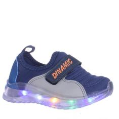 Imagem de Tenis Luzinha Led Pisca Brilha Infantil Menino Calce Fácil azul marinho e cinza-Masculino