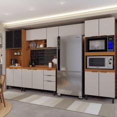 Imagem de Cozinha Completa Sophia 14 Portas 2 Gavetas Marrom/Nude - Panorama Móveis