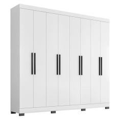 Imagem de Guarda Roupa Casal Prime 1684 Branco com Pés Reto News Cinza - Araplac