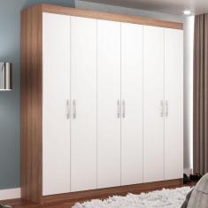 Imagem de Guarda-Roupa Casal Montreal 6 Portas 2 Gavetas Demolição/Branco - Evidência Móveis
