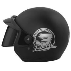 Imagem de Capacete Moto Aberto Pro Tork Liberty Three 3 Viseira Fumê, PRETO FOSC