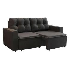 Imagem de Sofá 3 Lugares Retrátil Amsterdã I Suede Preto 180 cm - Mobly