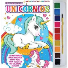 Imagem de Livro para Colorir Floresta Encantada com Aquarela