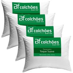 Imagem de Kit 4 Travesseiros Antialérgico de Fibra Macio Lavável 45X65