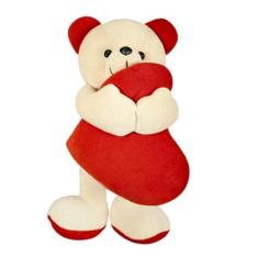 Imagem de Urso Ursinho Pelúcia Carinhoso Com Coração 30 Cm - Namorados - Lalu en