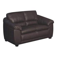 Imagem de Sofá 2 Lugares Sala de Estar Veneza Couro Marrom - Gran Belo