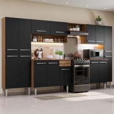 Imagem de Armário De Cozinha Completa 325cm Preto/rustic Madesa
