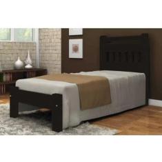 Imagem de Cama de Solteiro Antares de Madeira Maciça Angelim Pedra/Tauari - Tabaco