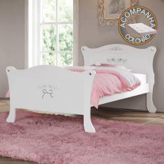 Imagem de Cama Infantil Provence Clean Branco Pura Magia + Colchão Ortobom