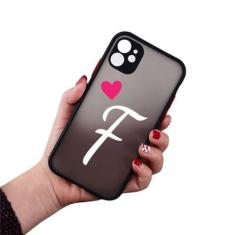 Imagem de Letra inicial AZ Love Heart Couples Phone Case para iPhone 11 12 13 14 15 Pro Max Mini X XR XS 7 8 Plus Capa de silicone Fundas,6,Para iphone 15 Pro