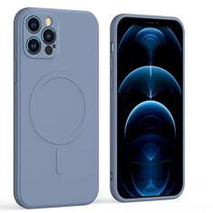 Imagem de Capa magnética de carregamento sem fio para iPhone 13 12 11 Pro Max XS Max XR X 7 8 Plus Capa de silicone líquido para proteção de câmera, T10, para iphone XS Max