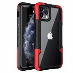 Imagem de Capa de telefone à prova de choque para iphone 12 11 13 pro max x xr capa transparente para iphone 7 8 plus 11 12 13 hard pc soft tpu capa completa, vermelho, para iphone x