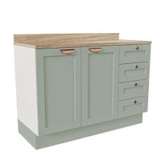 Imagem de Balcão para Pia 120cm Arizona Cabecasa Madeiramadeira Branco/menta