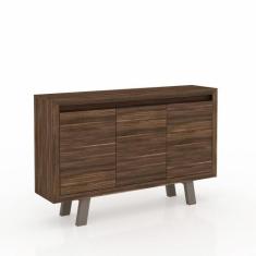 Imagem de Balcão Armário Para Escritório 3 Portas Me4120 Nogal / Fendi - Tecnomo