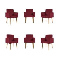 Imagem de Kit 06 Cadeiras Poltronas Decorativa - Escritório - Recepção - B BALAQ