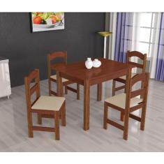 Imagem de Mesa Arauna com 4 Cadeiras Primavera - Amendoa/Bege