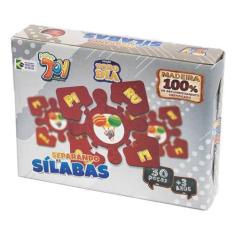 Imagem de Brinquedo Educativo Separando As Sílabas Quebra-Cabeça 30 Peças Mdf +3