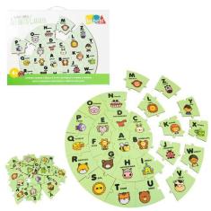 Imagem de Alfabeto Móvel E Quebra Cabeça De Madeira Alfabeto Caracol - Babebi