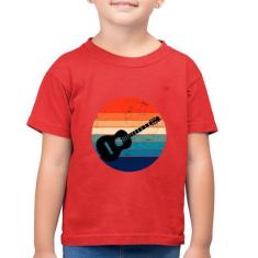 Imagem de Camiseta Algodão Infantil Violão Vintage Sunset - Foca na Moda, Vermel