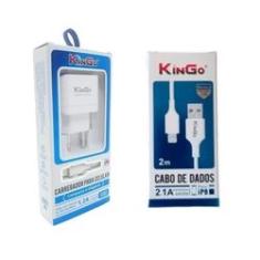 Imagem de Kit Carregador Lightning Kingo + Cabo USB 2m para iPhone 5s