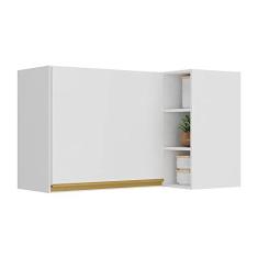 Imagem de Armário de Cozinha Aéreo de Canto Veneza Multimóveis V3742 Branco/dourado