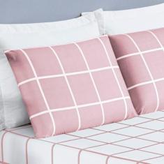 Imagem de Jogo De Cama Lençol 200 Fios Austin Queen 03 Peças - Rosa  - Bia Enxov