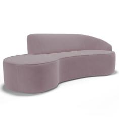 Imagem de Sofá Living 4 Lugares 280cm Braço Direito Mozart D06 Veludo Rosê - Mpozenato