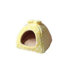 Imagem de Cama de cachorro dobrável para casa de cachorro cama de gato areia de pelúcia filhote de cachorro barraca ninho de canil pequeno e médio cachorro chihuahua cama de animal de estimação (cor: amarelo,