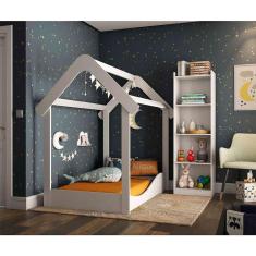 Imagem de conjunto de minicama com estante uli branco