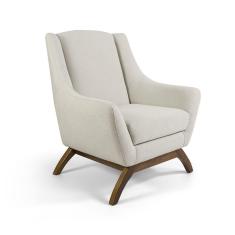 Imagem de Poltrona Juliet Linho Cru Base De Madeira D'rossi