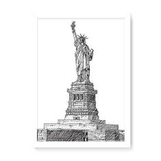 Imagem de Arte Maníacos Quadro Decorativo Estátua da liberdade Linhas - 23x16,25cm (Moldura caixa em laca )