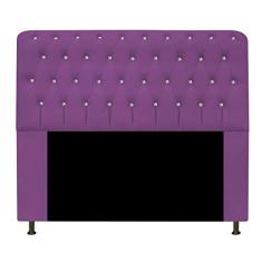 Imagem de Cabeceira Lady Estofada com Strass 160 cm para Cama Box Queen Suede Roxo Quarto - AM Decor