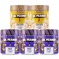 Imagem de Kit 5x Pasta de Amendoim 600g com Whey Protein - Dr Peanut - 3X AVELA / 2X LEITE EM PÓ