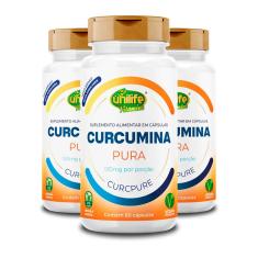 Imagem de Kit 3 Curcumina Pura Unilife 60 Cápsulas
