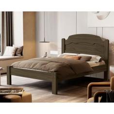 Imagem de Cama Casal 100% Mdf 107x144x195cm Iris Castanho