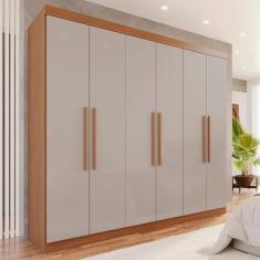 Imagem de Guarda-roupa 6 Portas 4 Gavetas New Malibu Espresso Móveis Cinamomo/Off White