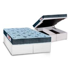Imagem de Cama Box Baú King: Colchão Espuma D45 Orthoflex Comfortpedic Line + Base CRC Courano White(193x203)