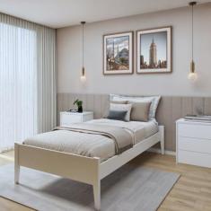 Imagem de Cama Solteiro 90cm Turca Slim em Madeira Maciça Branco