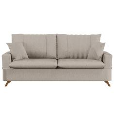 Imagem de Sof  160cm 2 Lugares Com Almofadas P s Curvos Veras Linho D05