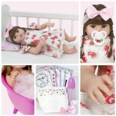 Imagem de Bebe Boneca Reborn Realista Silicone Grande Enxoval Completo - Cegonha