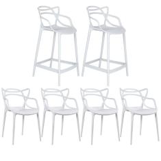 Imagem de Kit 4 cadeiras + 2 banquetas médias Masters Allegra