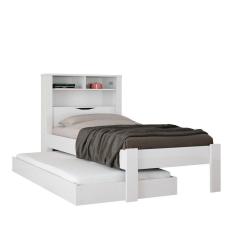 Imagem de Bicama Solteiro Baú Com Nicho E Cama Auxiliar Invicta Branco