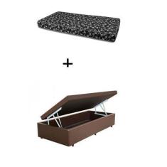 Imagem de Cama Box Baú Solteiro 88 - Bello Box Tecido Sintético Marrom Com Colch
