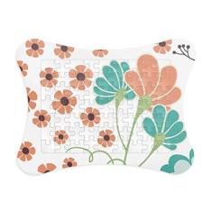 Imagem de Moldura de quebra-cabeça de tinta de flor laranja para decoração de imagem