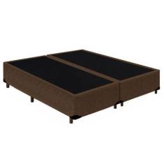 Imagem de Cama Box Queen Bipartido Starflex Suede Marrom 158X198x42