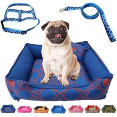 Imagem de Cama Pet Cachorro Gato Quadrada Estampada 52 X 52 X 17 M +