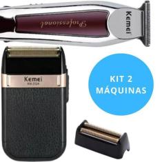 Imagem de Kit Avançado Masculino: Barbeador Kemei 2024 E Máquina 9164 - Al