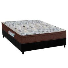 Imagem de Cama Box Viúva: Colchão Ortopédico Ortobom D45/Ep Fort Tech Iso 150 Mega Firme + Base Black(128X188)